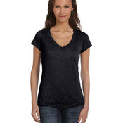 Ladies' Burnout Short-Sleeve V-Neck T-Shirt